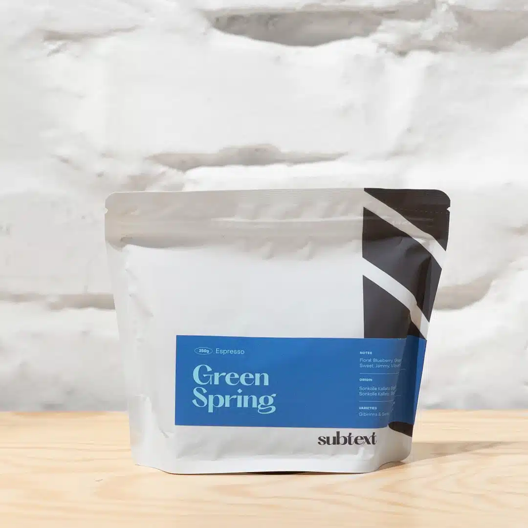 Subtext Äthiopien natural Green Spring, Ture Waji and Mike Mamo Espresso